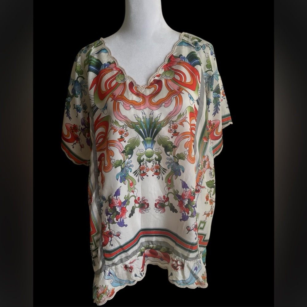 Johnny Was 100% silk top